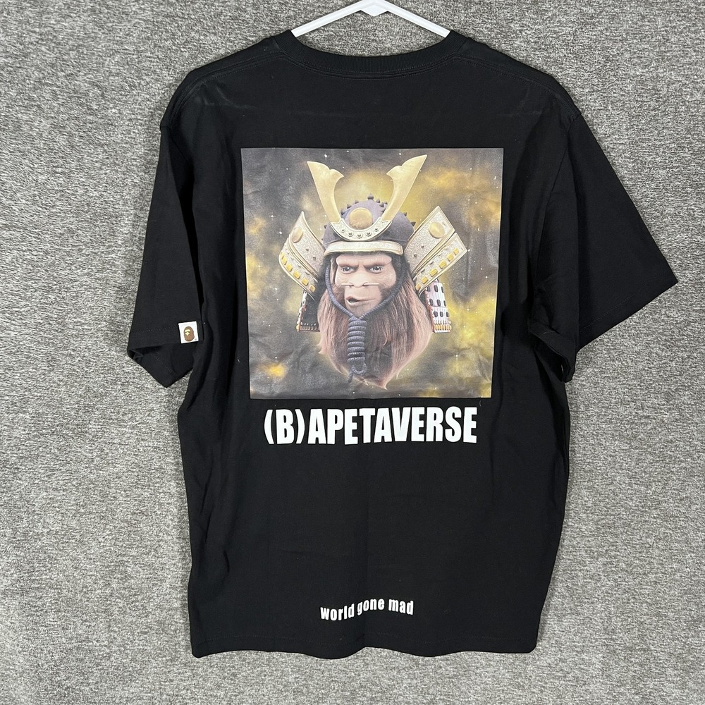 A Bathing Ape Shirt Mens Large Black Nigo (B)Apetaverse Samurai Streetwear‎